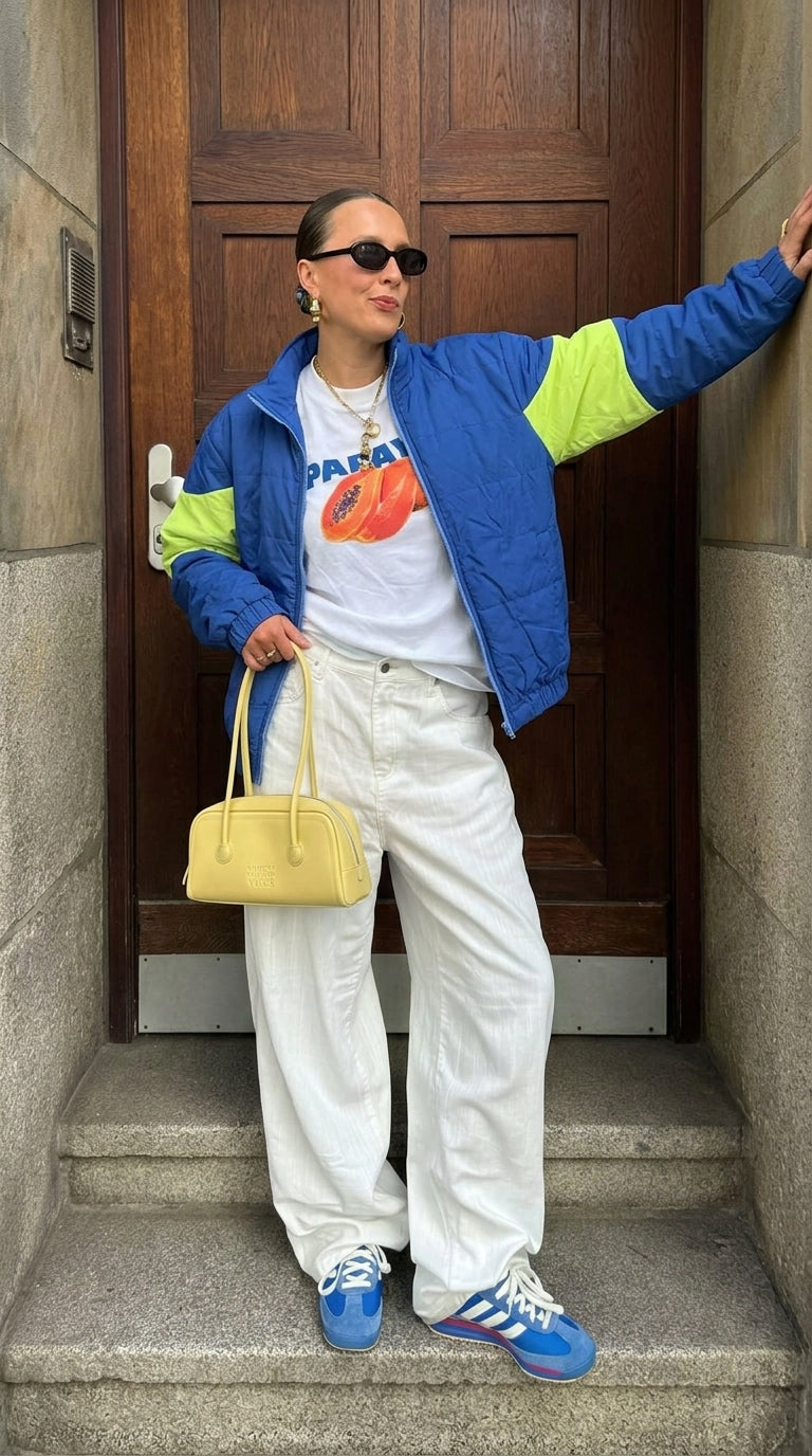 Electric blue Sleeve puffer