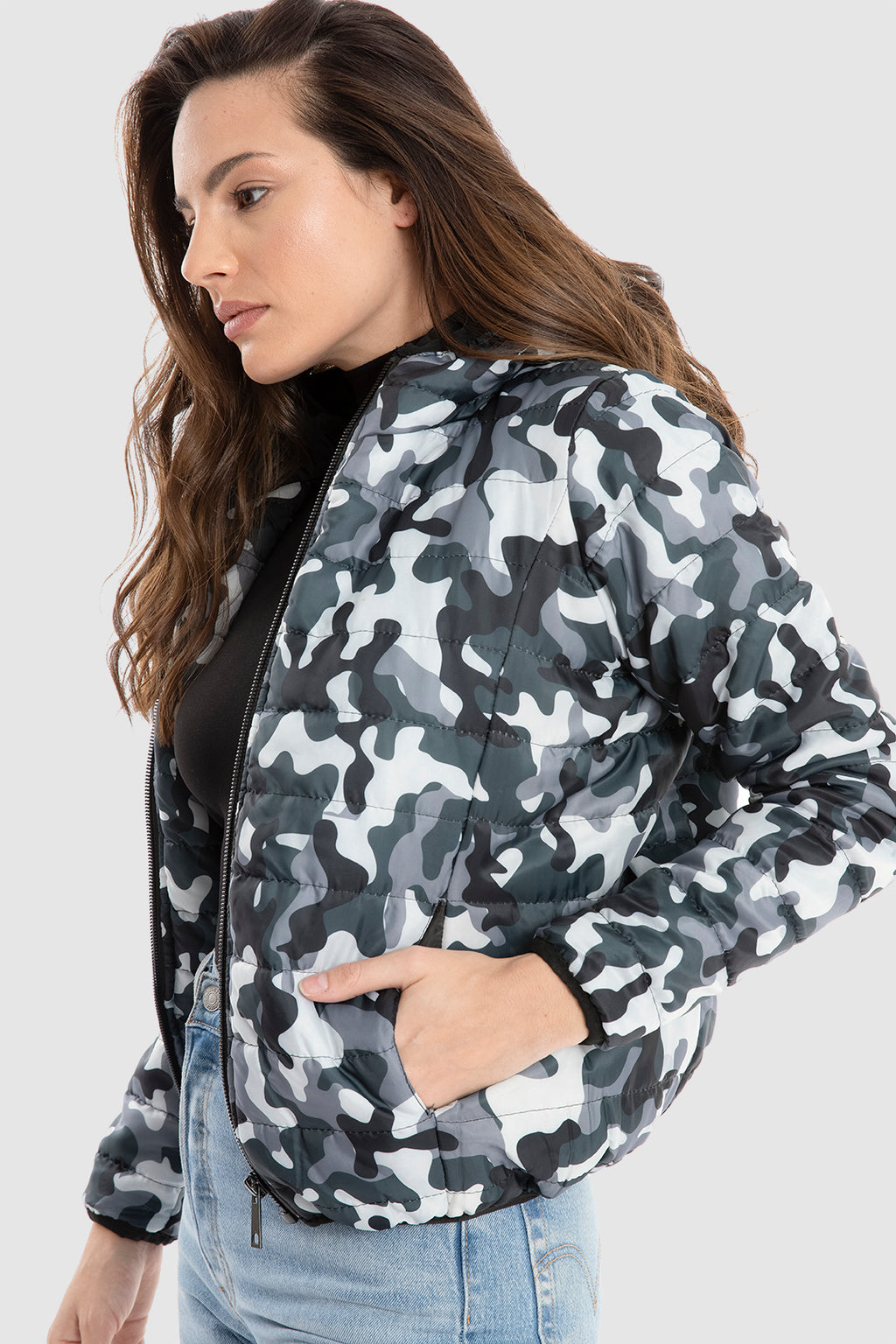 Camouflage Puffer Hood