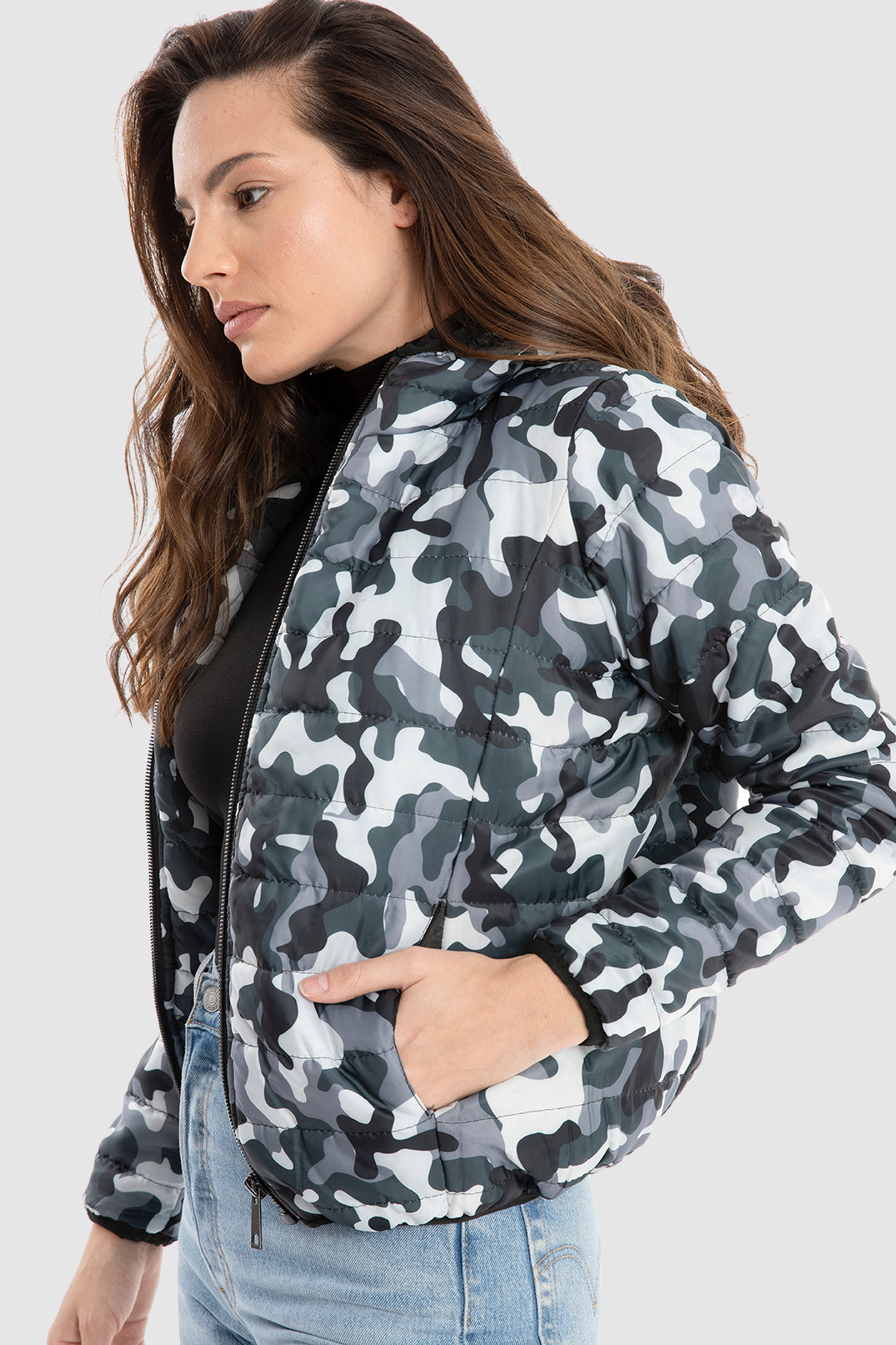 Camouflage Puffer Hood
