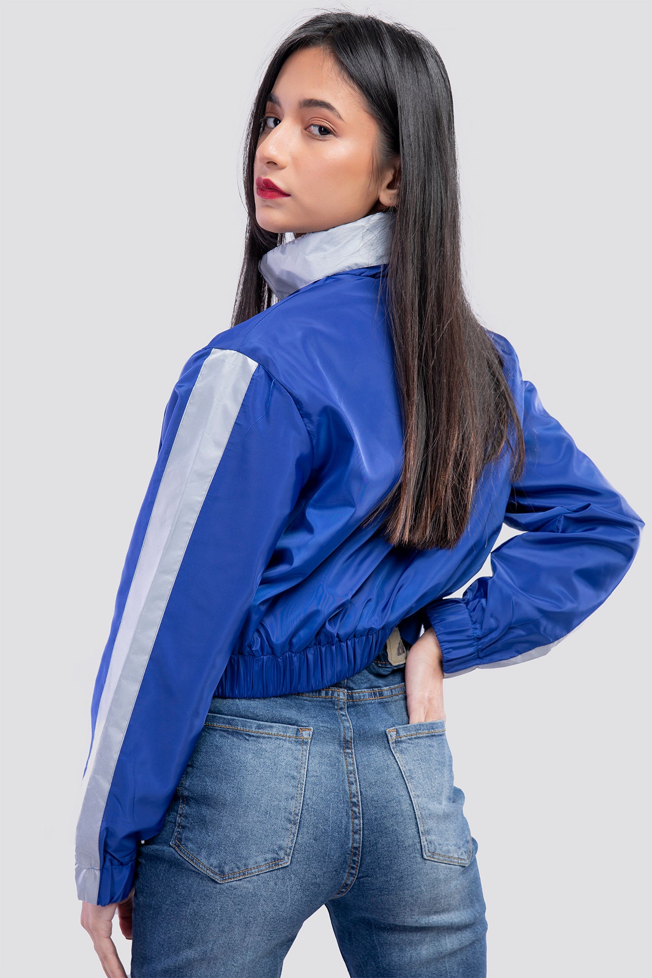 Blue Windbreaker jacket