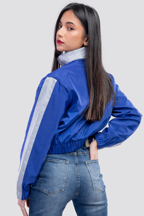 Blue Windbreaker jacket