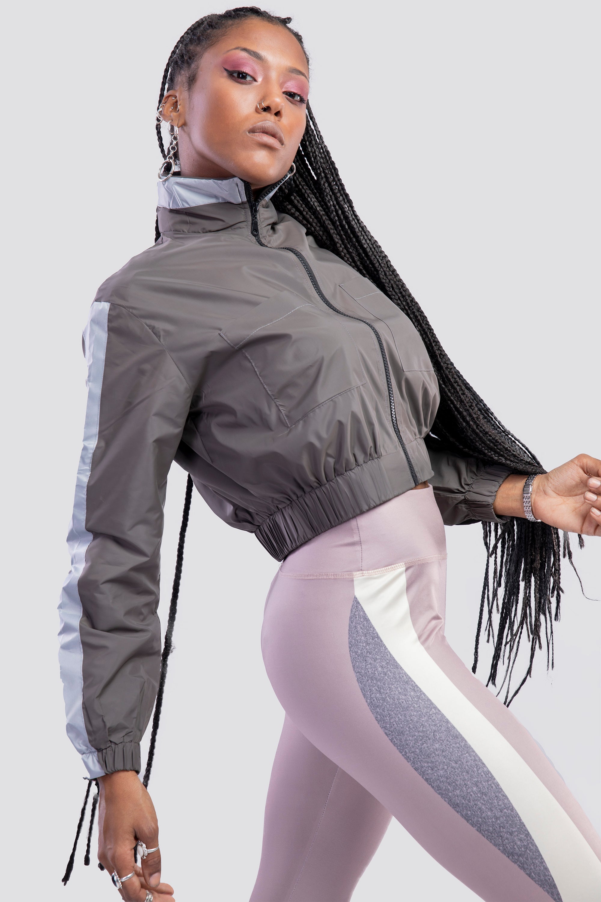 Grey Windbreaker jacket