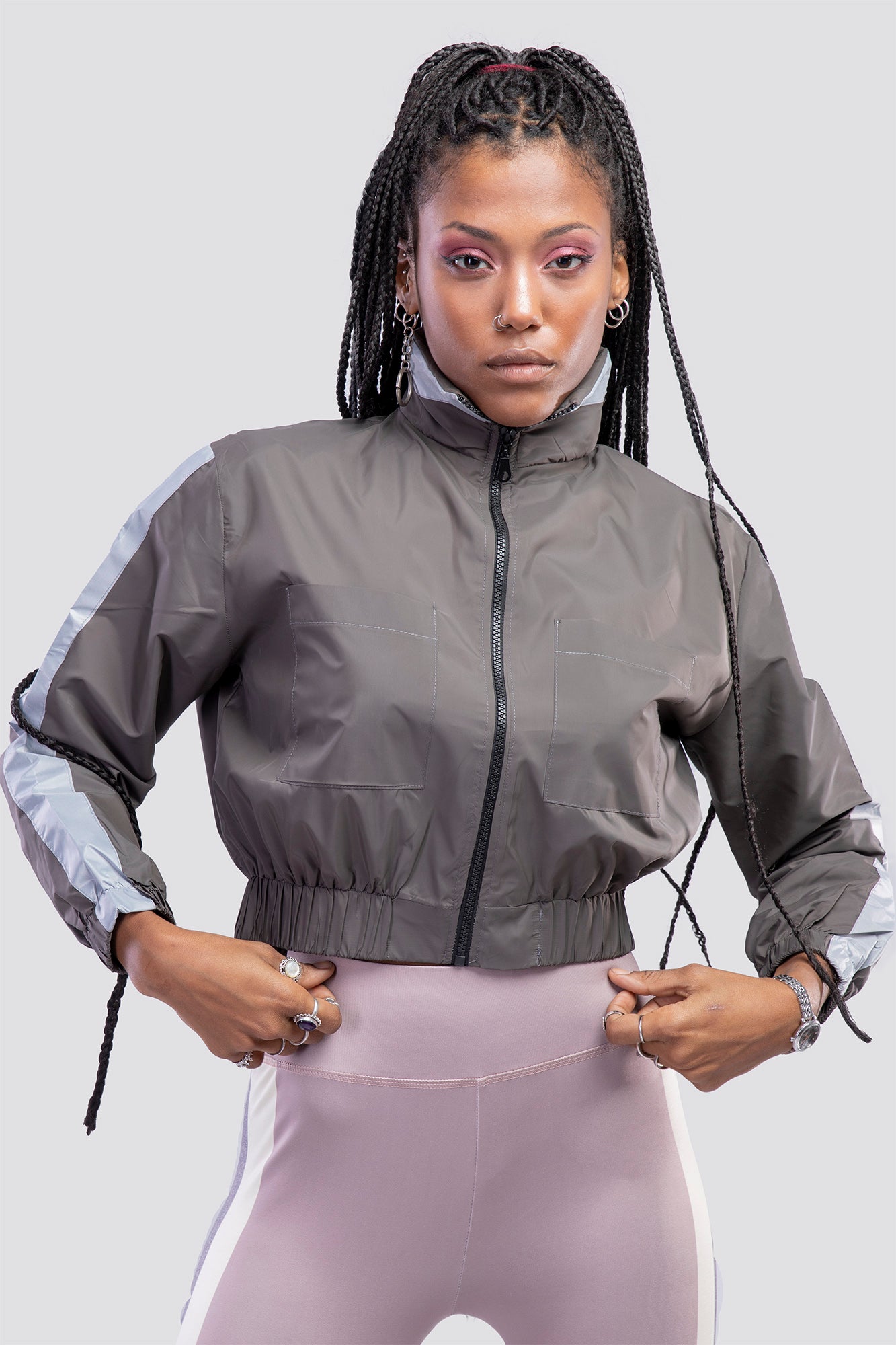 Grey Windbreaker jacket