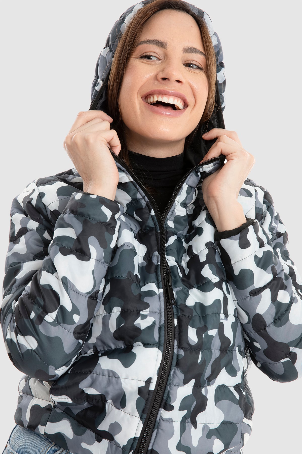 Camouflage Puffer Hood