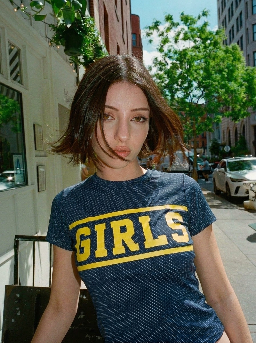 GIRLS Navy Graphic Tee