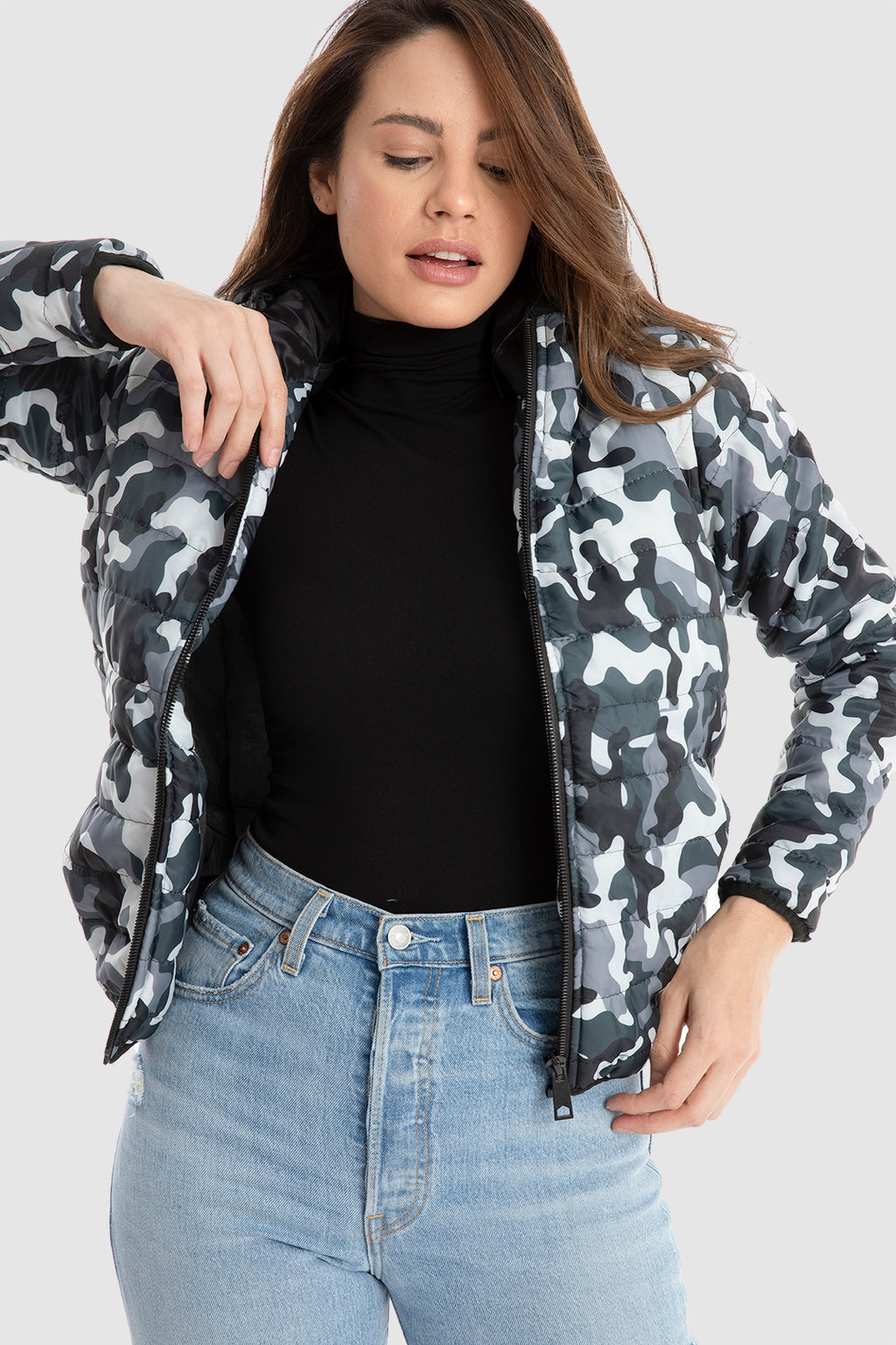 Camouflage Puffer Hood