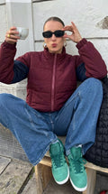 Maroon Sleeve puffer