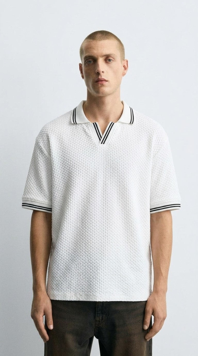 White Polo-Knit