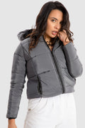 Grey Puffer with Hood