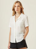 Willard textured short sleeve button up top