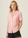 Willard textured short sleeve button up top