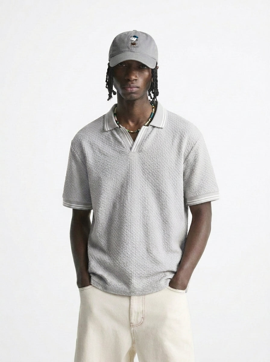 Grey Polo-Knit